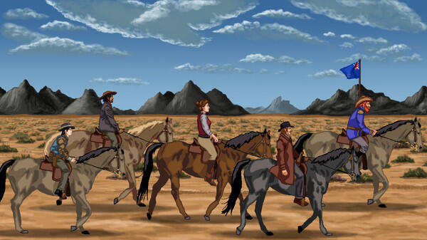 Pixelated art style. A woman standing in front of a tavern with her arms crossed. It's nighttime and foggy.